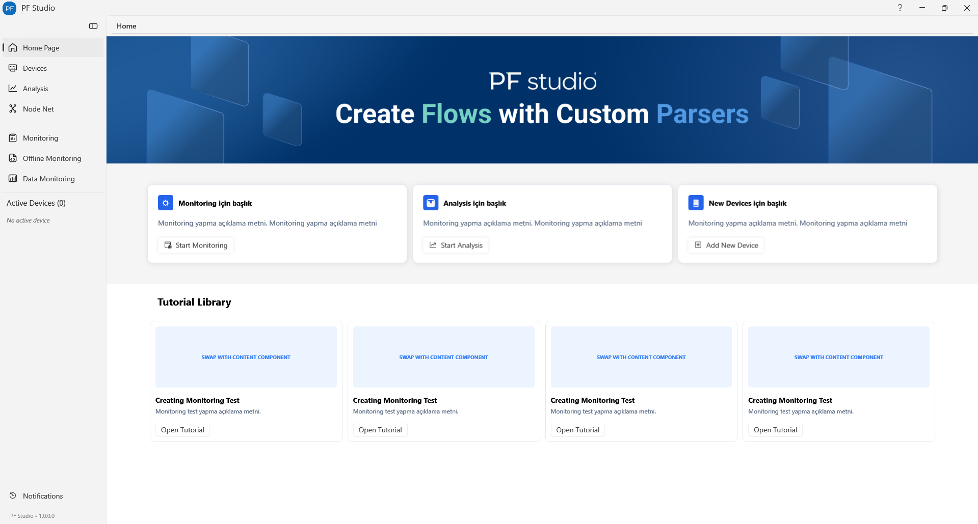 Protolith Studio dashboard